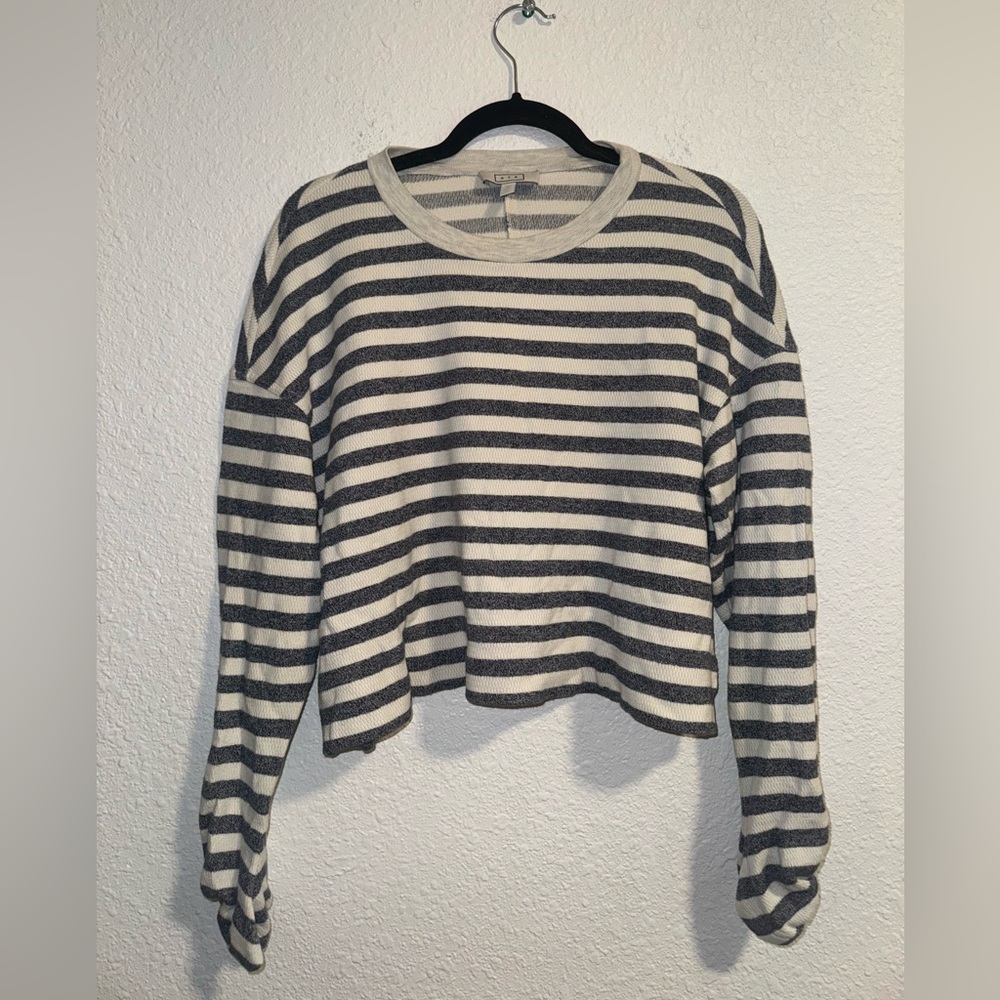 AYR Black and White Striped Sweater